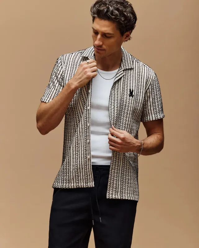 MENS DEAN CROCHET SHORT SLEEVE SHIRT - MT0300107 sold by Psycho Bunny