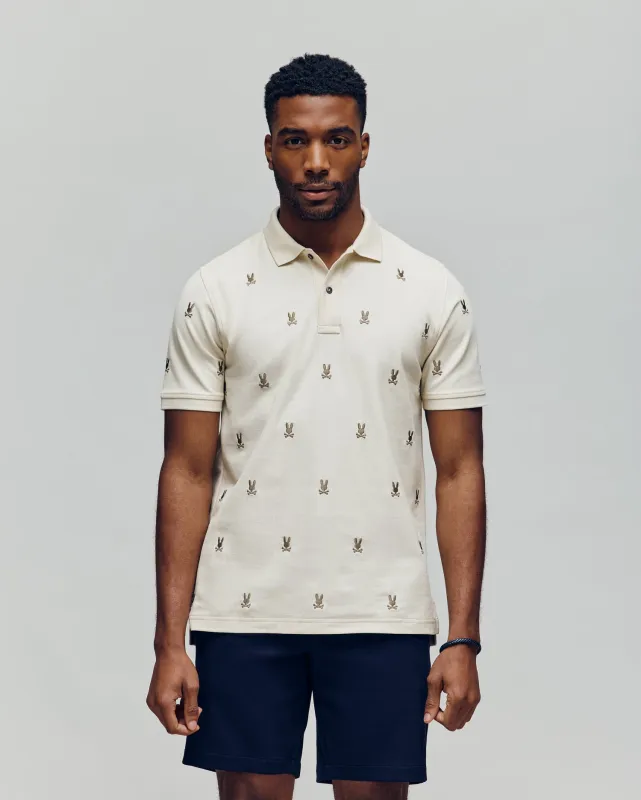 MENS HOLLAND ALL OVER BUNNY PIQUE POLO - B6K618F200 sold by Psycho Bunny