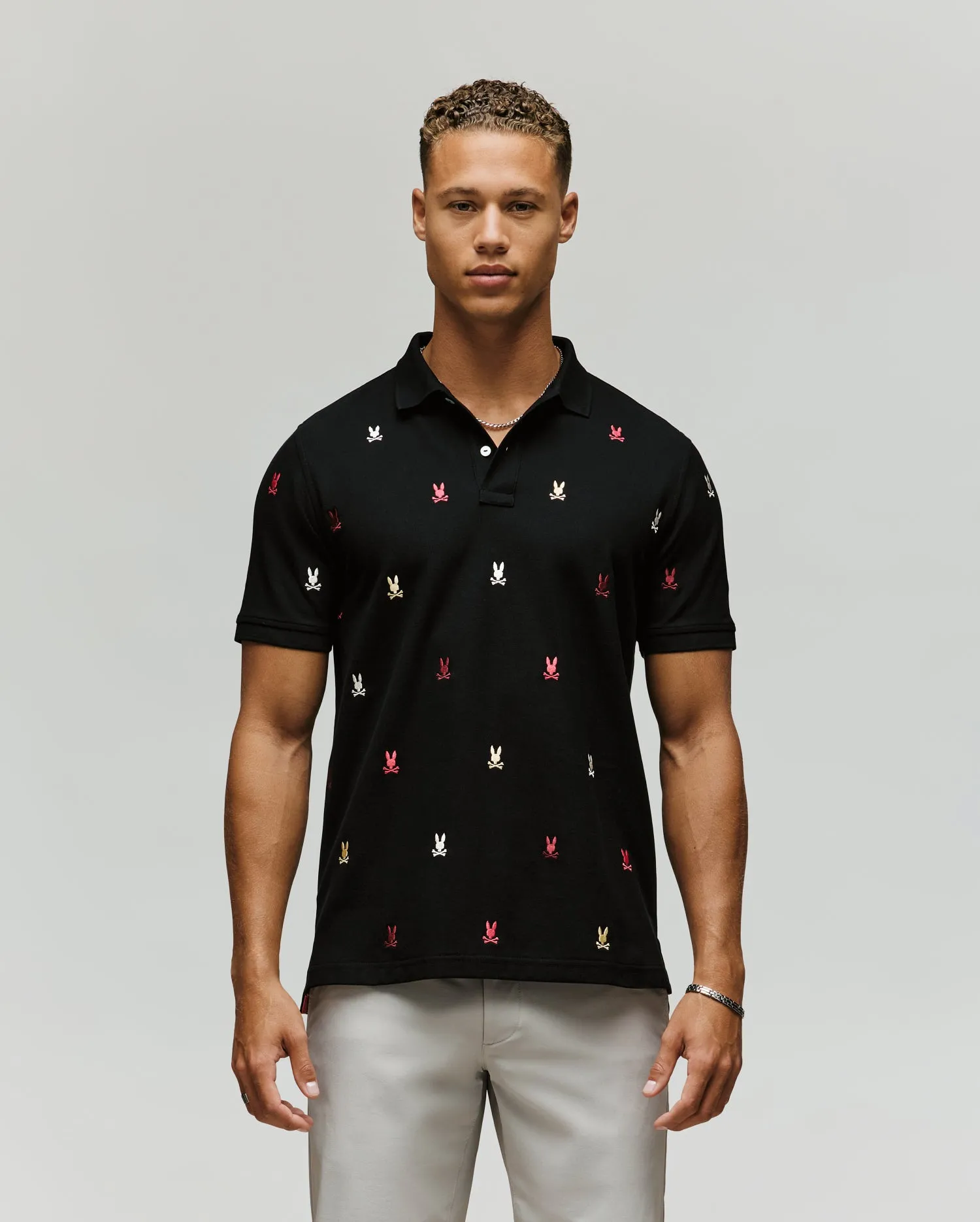 MENS HOLLAND ALL OVER BUNNY PIQUE POLO - B6K618F200 sold by Psycho Bunny