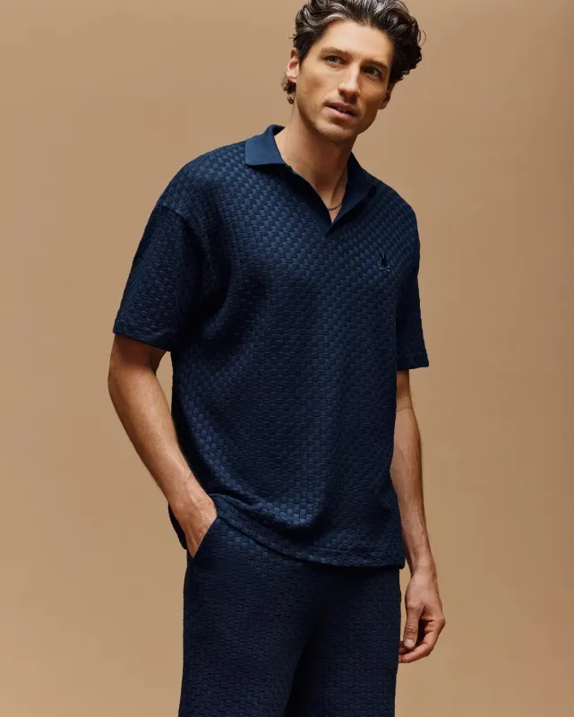 MENS KAIRO JOHNNY COLLAR CROCHET POLO - MT0100100 sold by Psycho Bunny