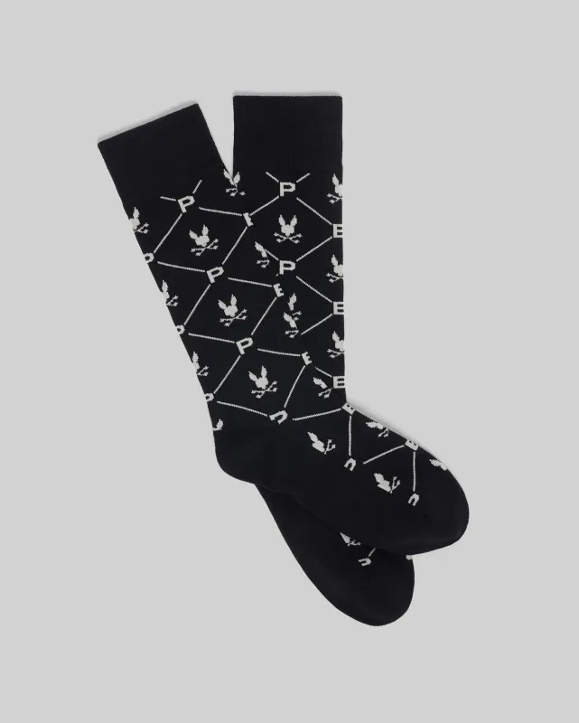 MENS NEW ALL OVER DRESS SOCK - MO2200007 sold by Psycho Bunny