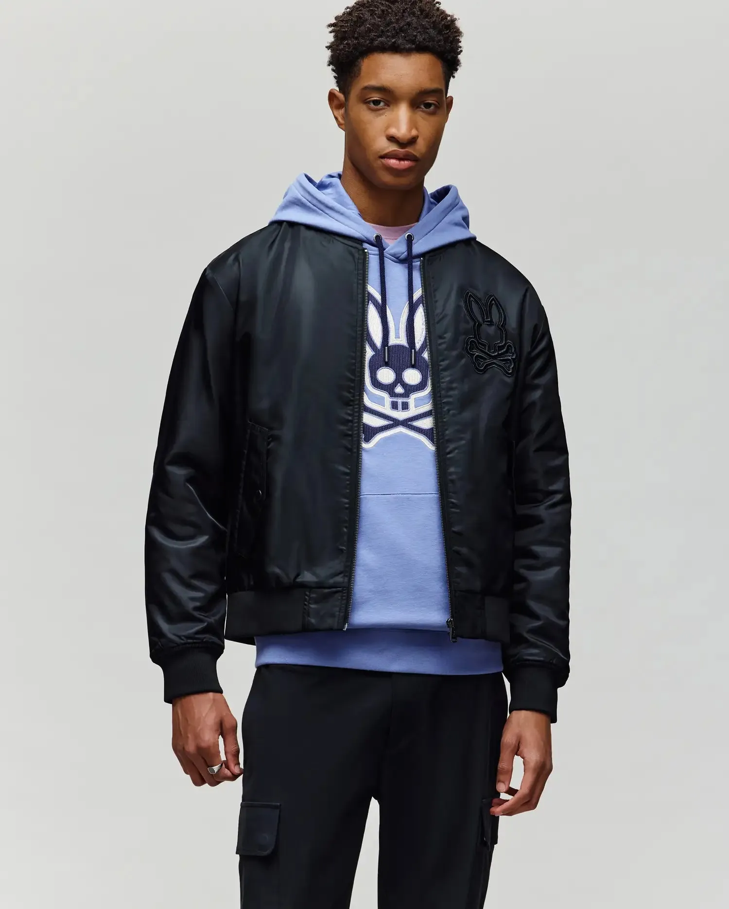 MENS DAVID OVERSIZED SATIN BOMBER - MO1100001 | Parallel