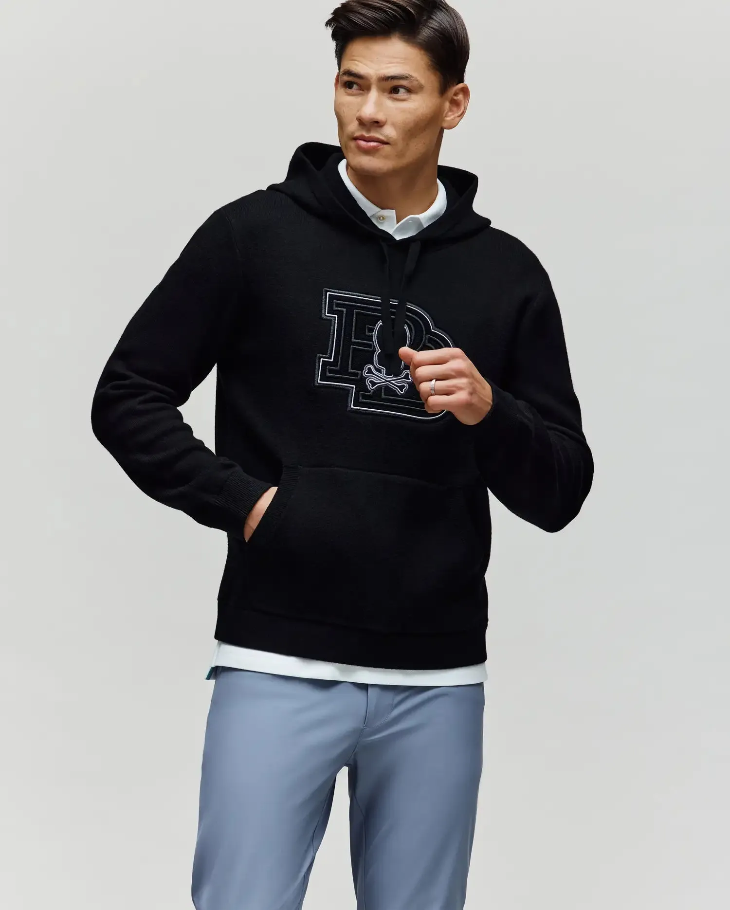 MENS MARLON TEXTURE STITCH HOODIE - MT0400046 sold by Psycho Bunny