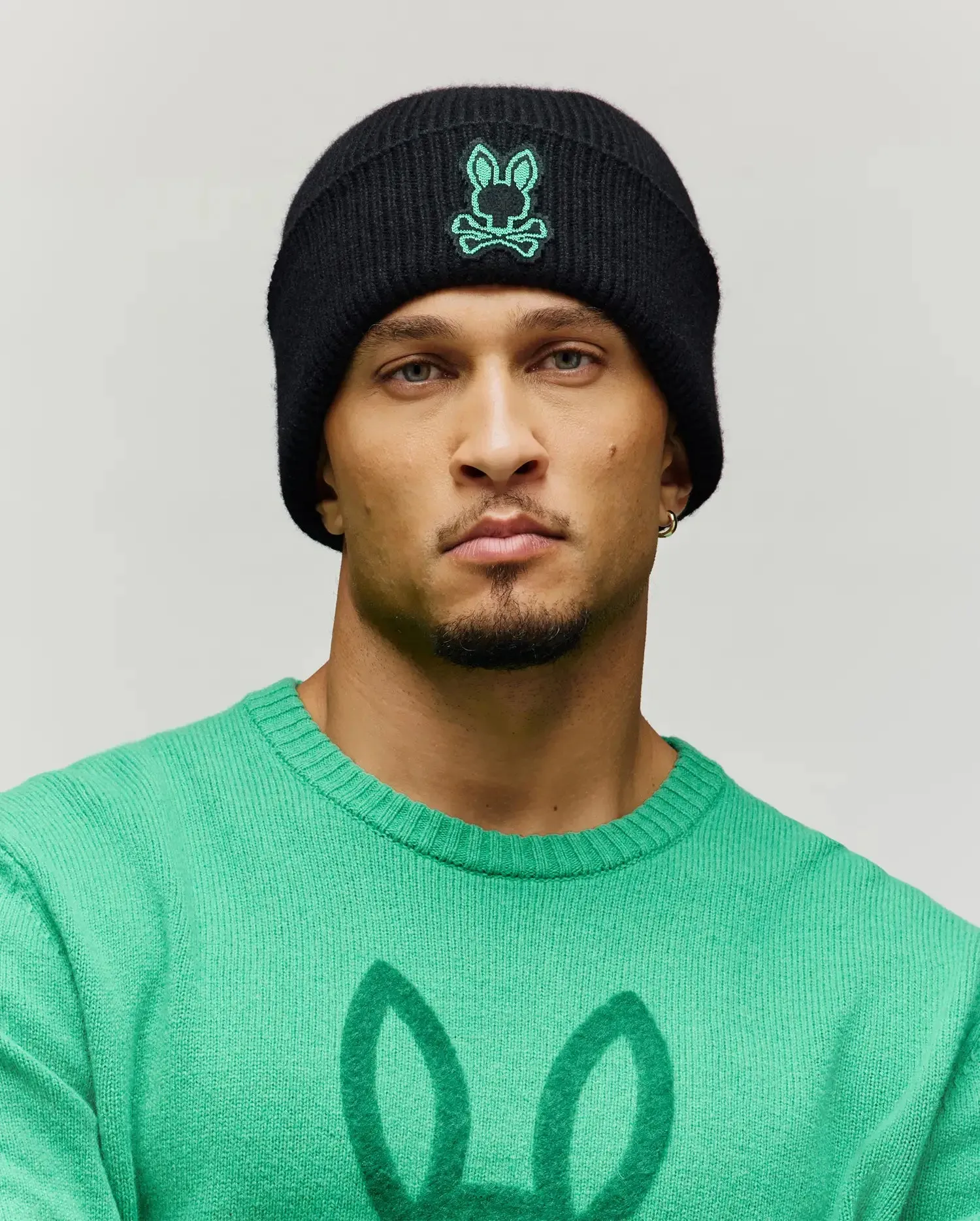 MENS GABIN PATCH BEANIE - MO2500019 sold by Psycho Bunny product image thumbnail 3