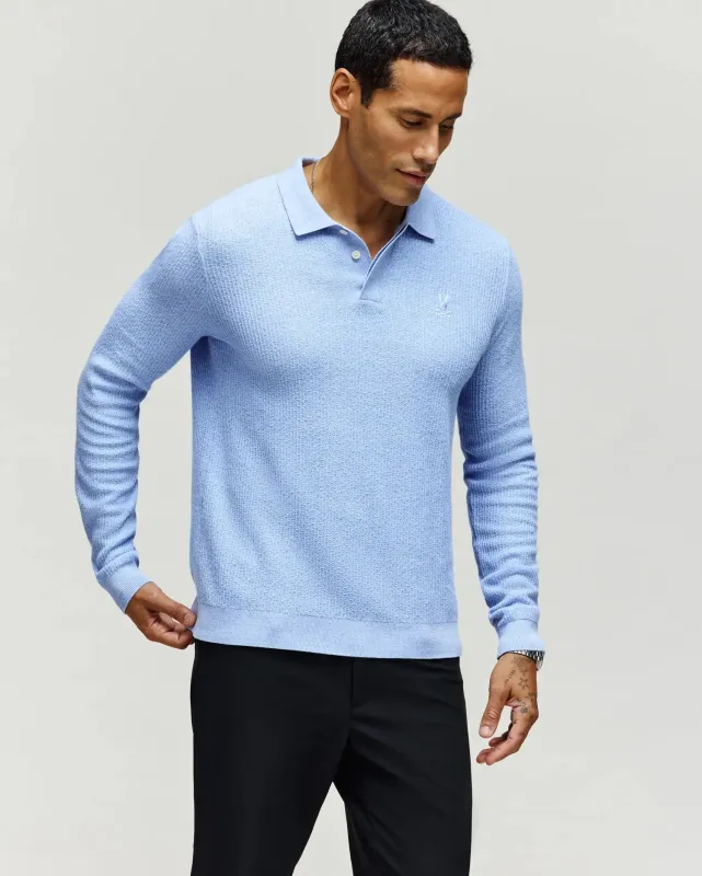 MENS ROMAN LONG SLEEVE KNIT POLO - MT0100153 sold by Psycho Bunny