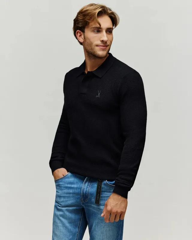 MENS ROMAN LONG SLEEVE KNIT POLO - MT0100153 sold by Psycho Bunny