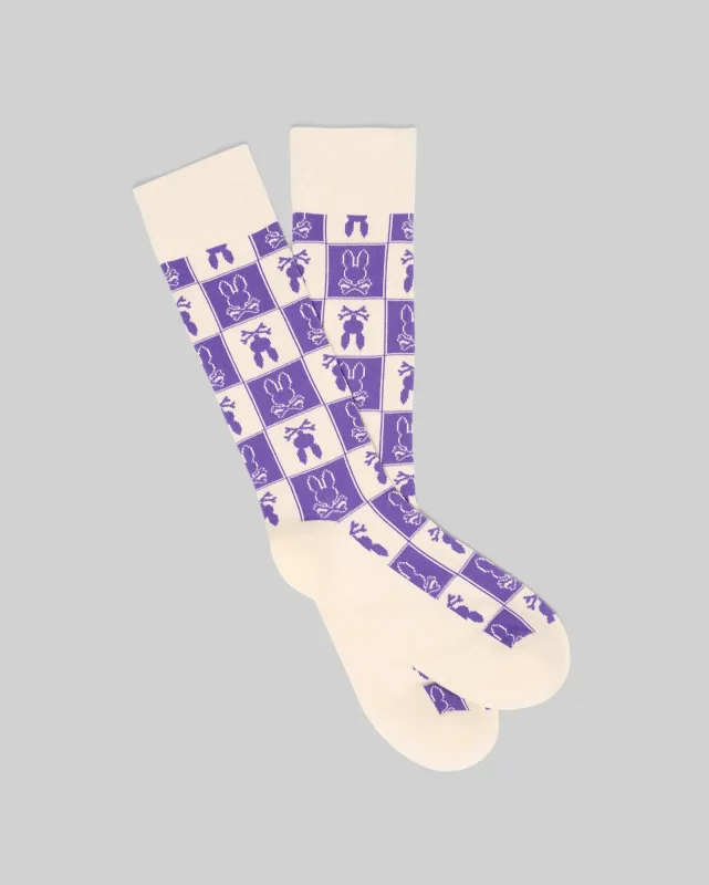 MENS ALL OVER SQUARE BUNNY DRESS SOCK - MO2200032 sold by Psycho Bunny