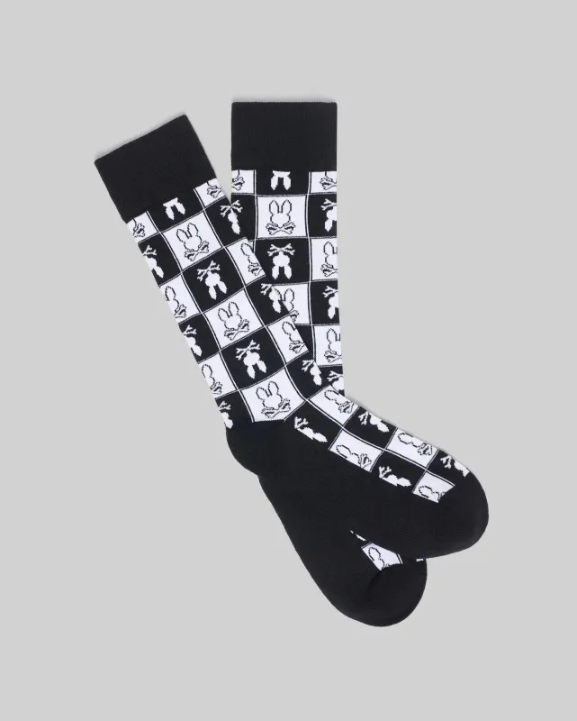 MENS ALL OVER SQUARE BUNNY DRESS SOCK - MO2200032 sold by Psycho Bunny