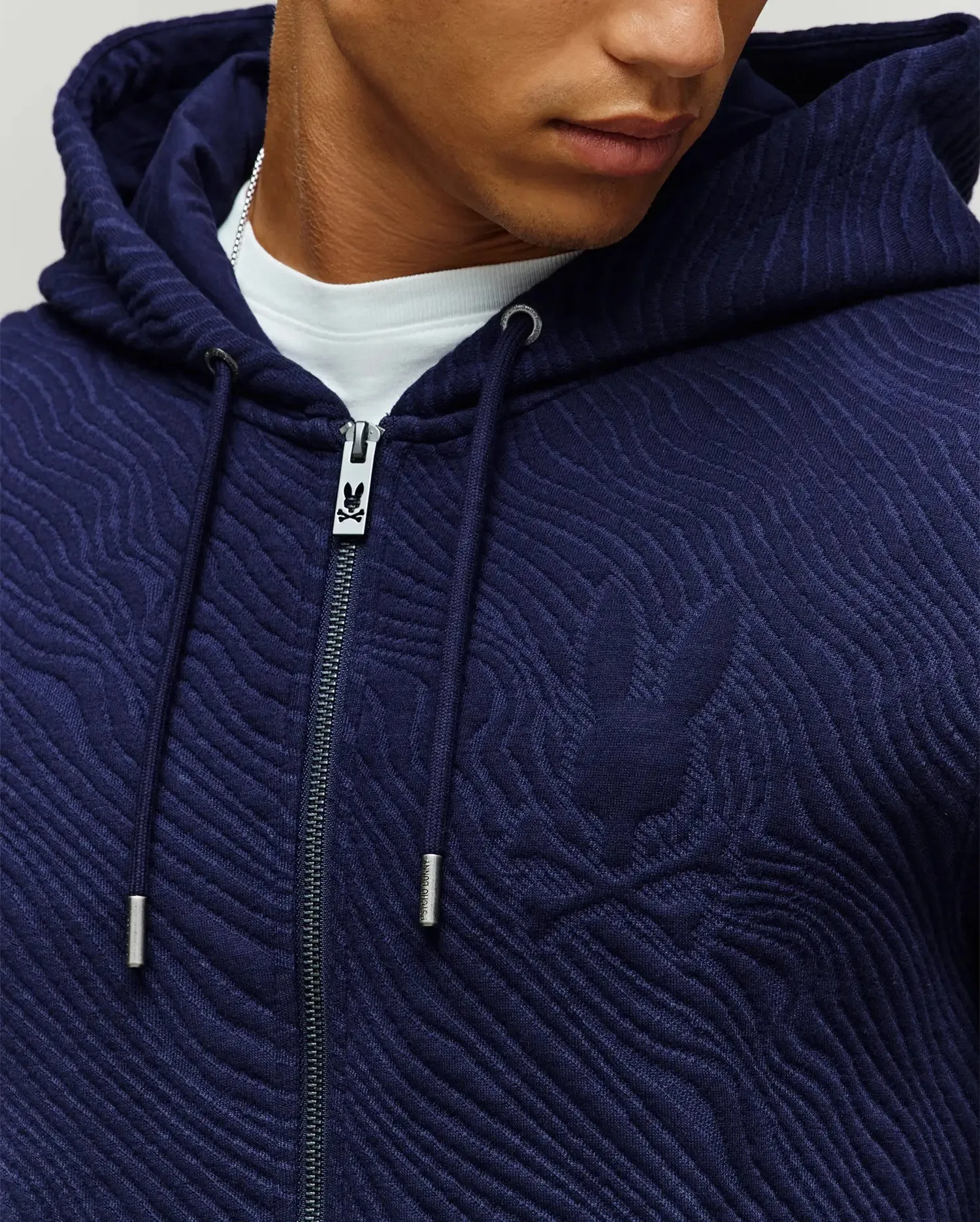 MENS KENDRICK DOUBLE KNIT JACQUARD ZIP TEXTURED HOODIE - MT0500149 sold by Psycho Bunny product image thumbnail 2