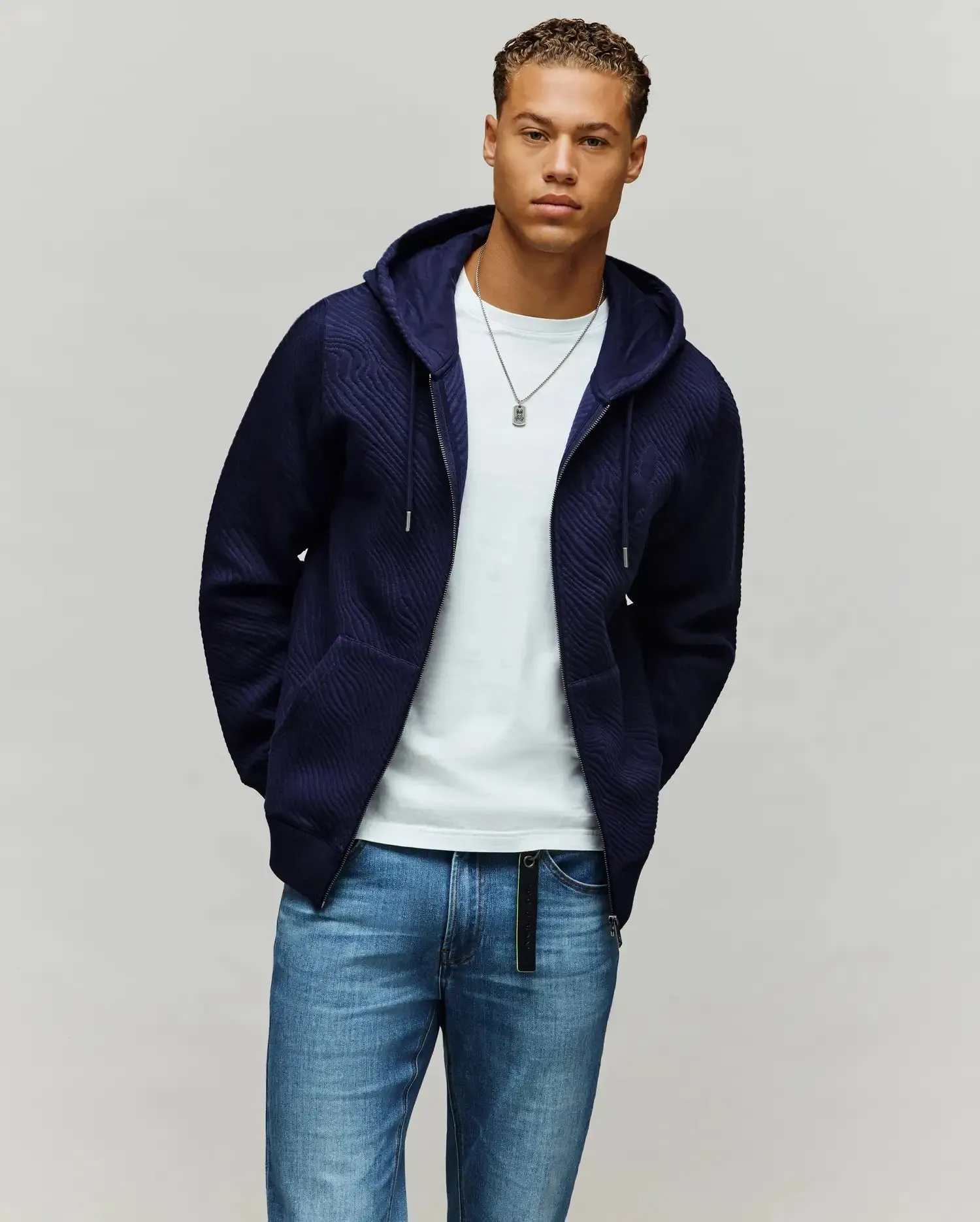 MENS KENDRICK DOUBLE KNIT JACQUARD ZIP TEXTURED HOODIE - MT0500149 sold by Psycho Bunny product image thumbnail 3