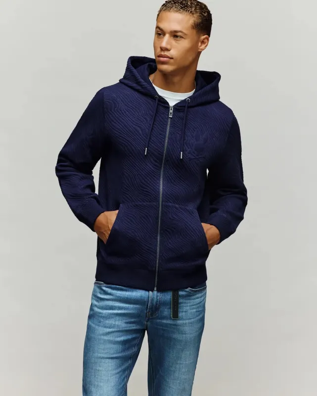 MENS KENDRICK DOUBLE KNIT JACQUARD ZIP TEXTURED HOODIE - MT0500149 made by Psycho Bunny