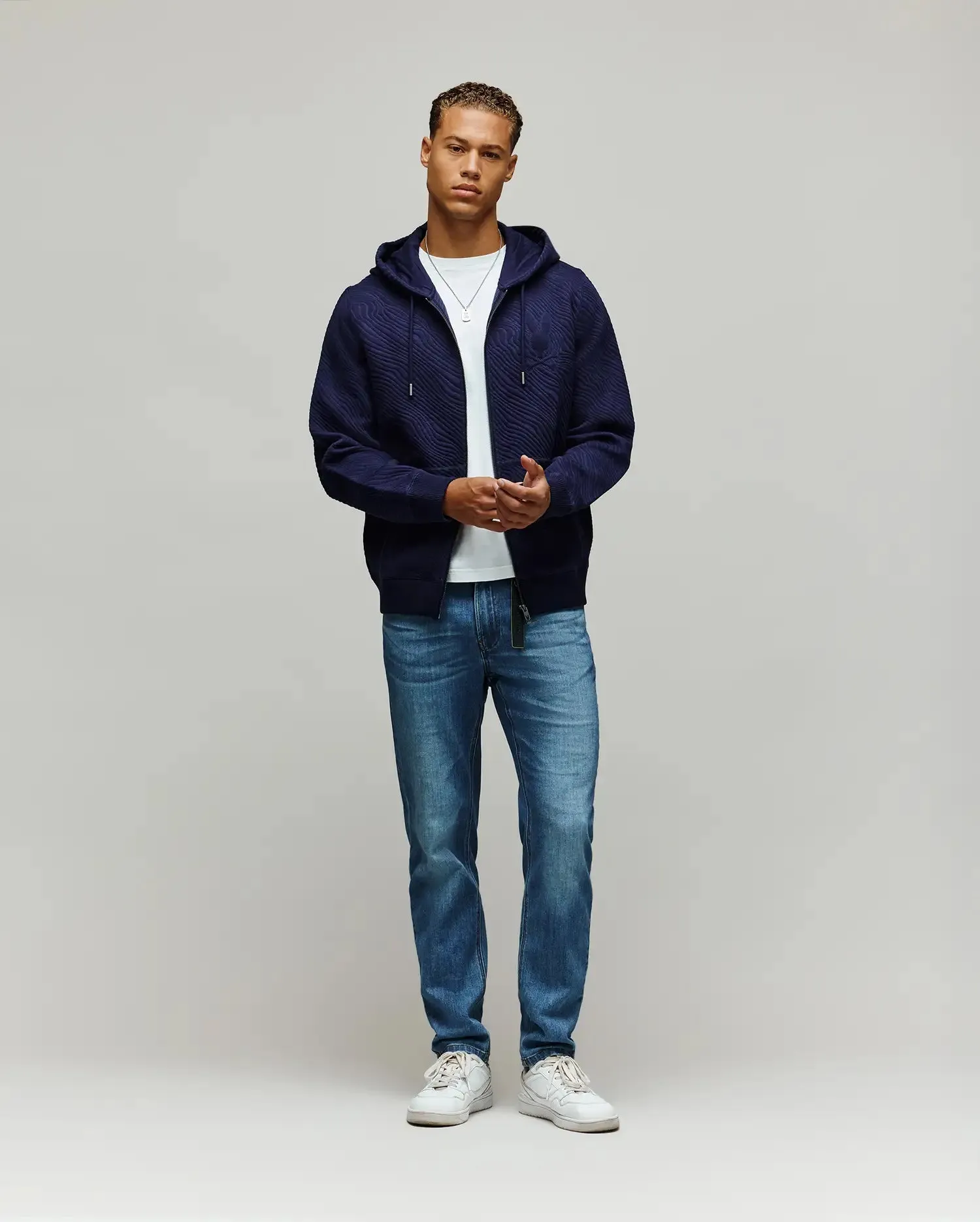 MENS KENDRICK DOUBLE KNIT JACQUARD ZIP TEXTURED HOODIE - MT0500149 sold by Psycho Bunny product image thumbnail 4