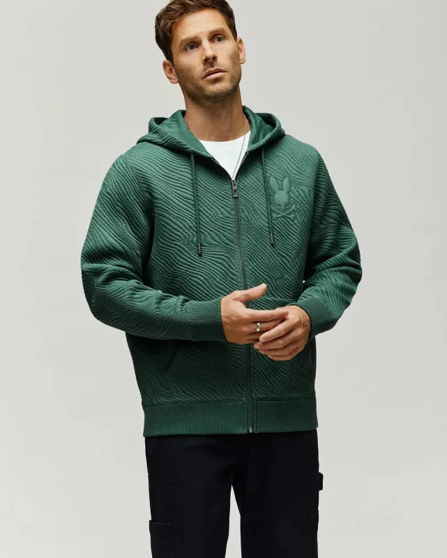 MENS KENDRICK DOUBLE KNIT JACQUARD ZIP TEXTURED HOODIE - MT0500149 made by Psycho Bunny