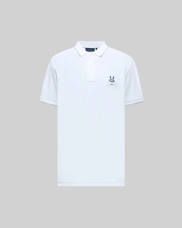 MENS INDIGO BUNNY PIQUE POLO - MT0100074 sold by Psycho Bunny