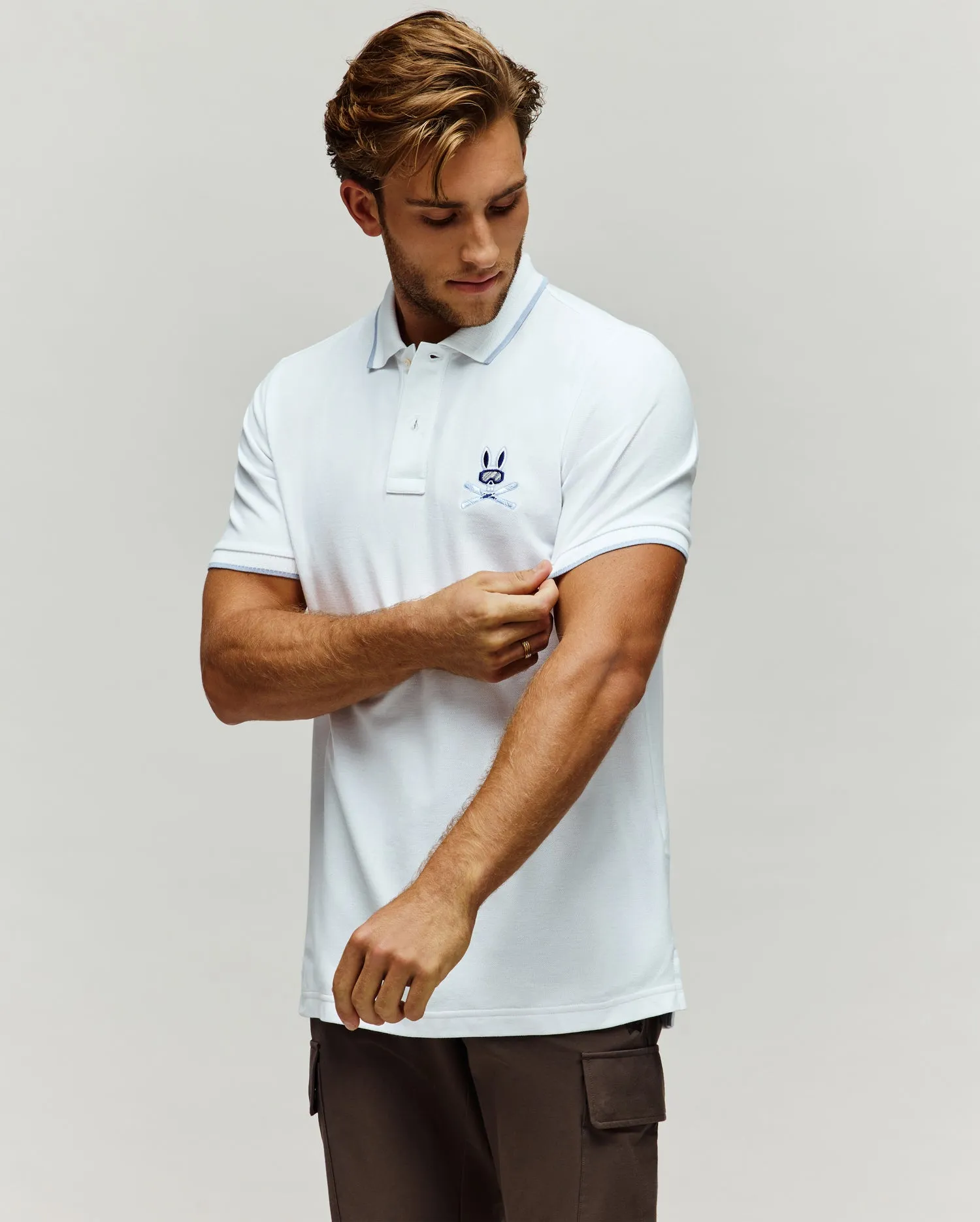 MENS INDIGO BUNNY PIQUE POLO - MT0100074 sold by Psycho Bunny product image thumbnail 3