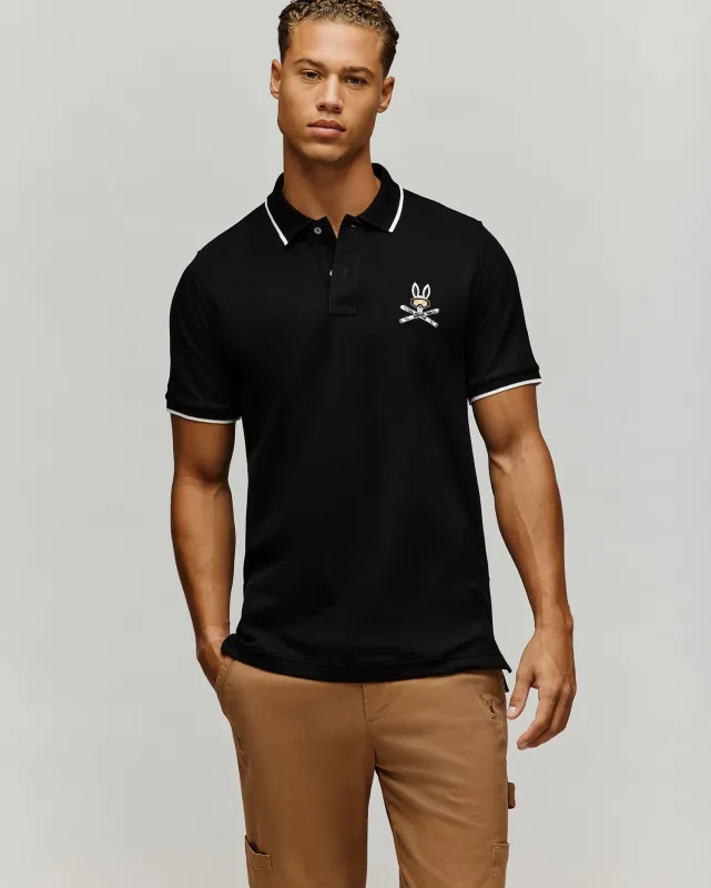 MENS INDIGO BUNNY PIQUE POLO - MT0100074 sold by Psycho Bunny