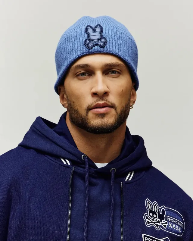 MENS RIVEN PUFFER PATCH BEANIE - MO2500020 sold by Psycho Bunny