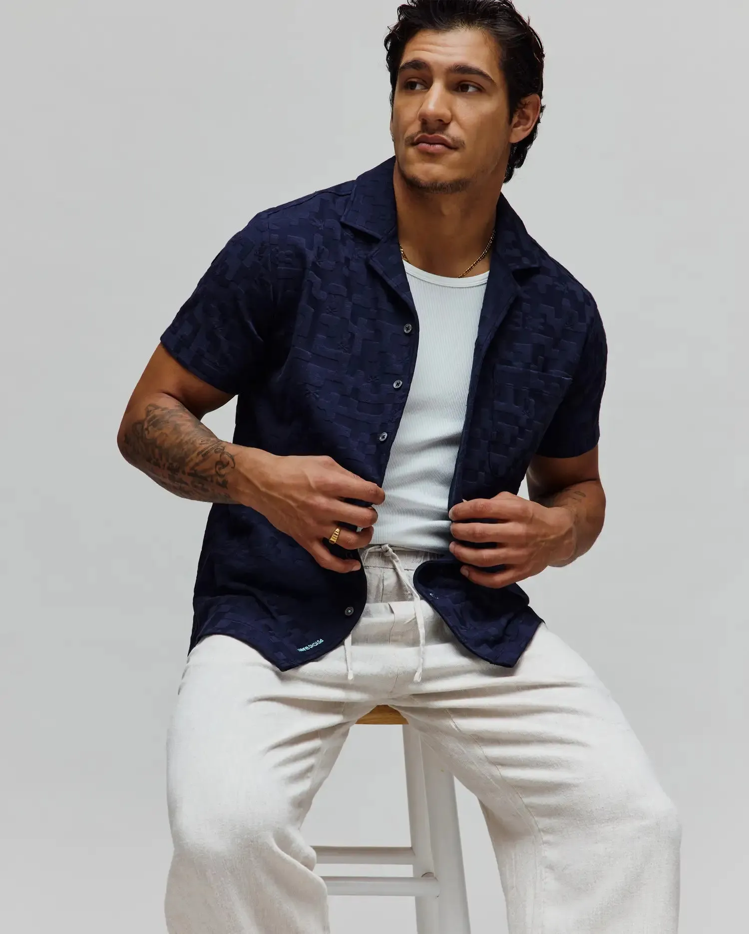 MENS JOSH JACQUARD SHIRT - MT0300071 sold by Psycho Bunny product image thumbnail 4