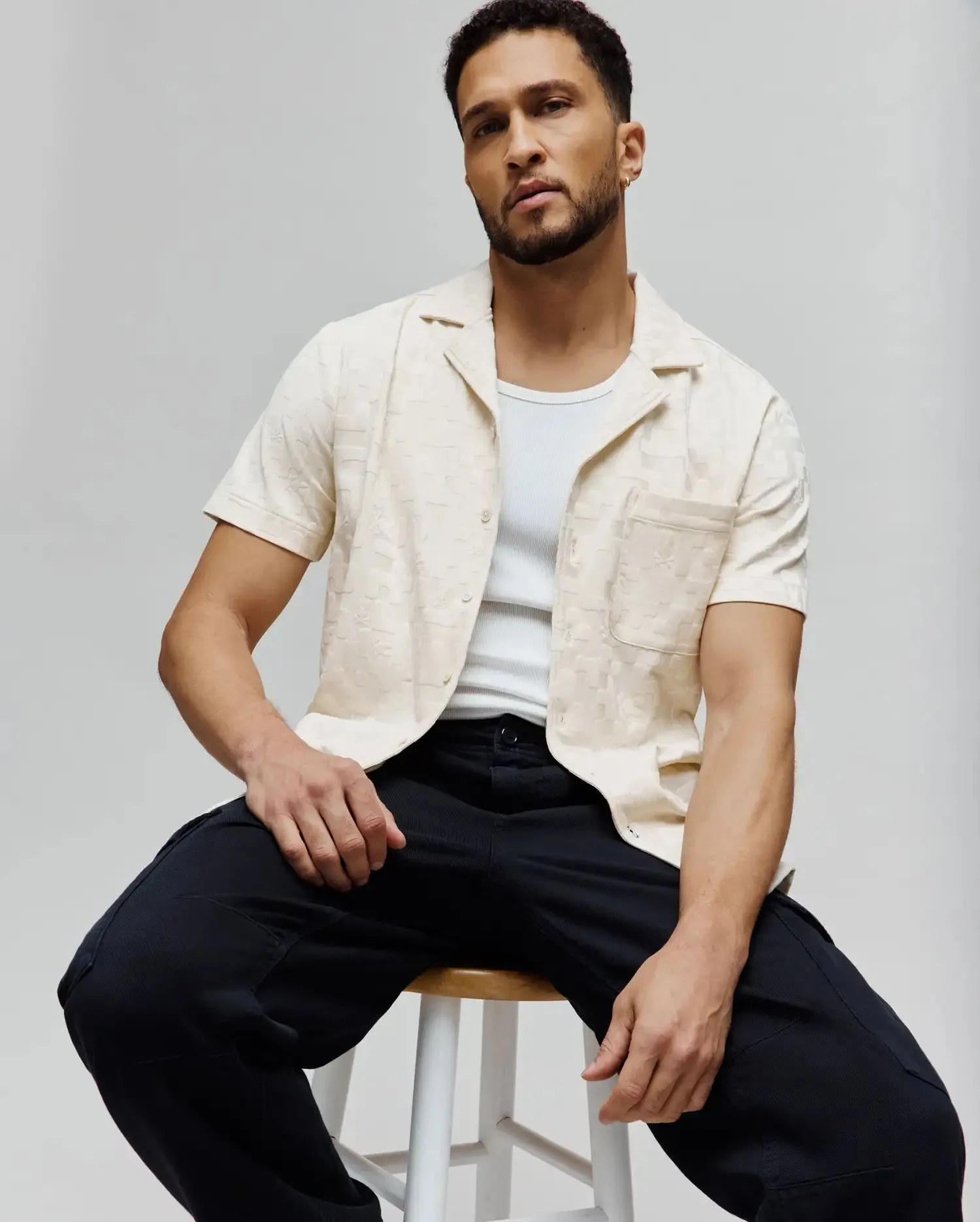 MENS JOSH JACQUARD SHIRT - MT0300071 sold by Psycho Bunny