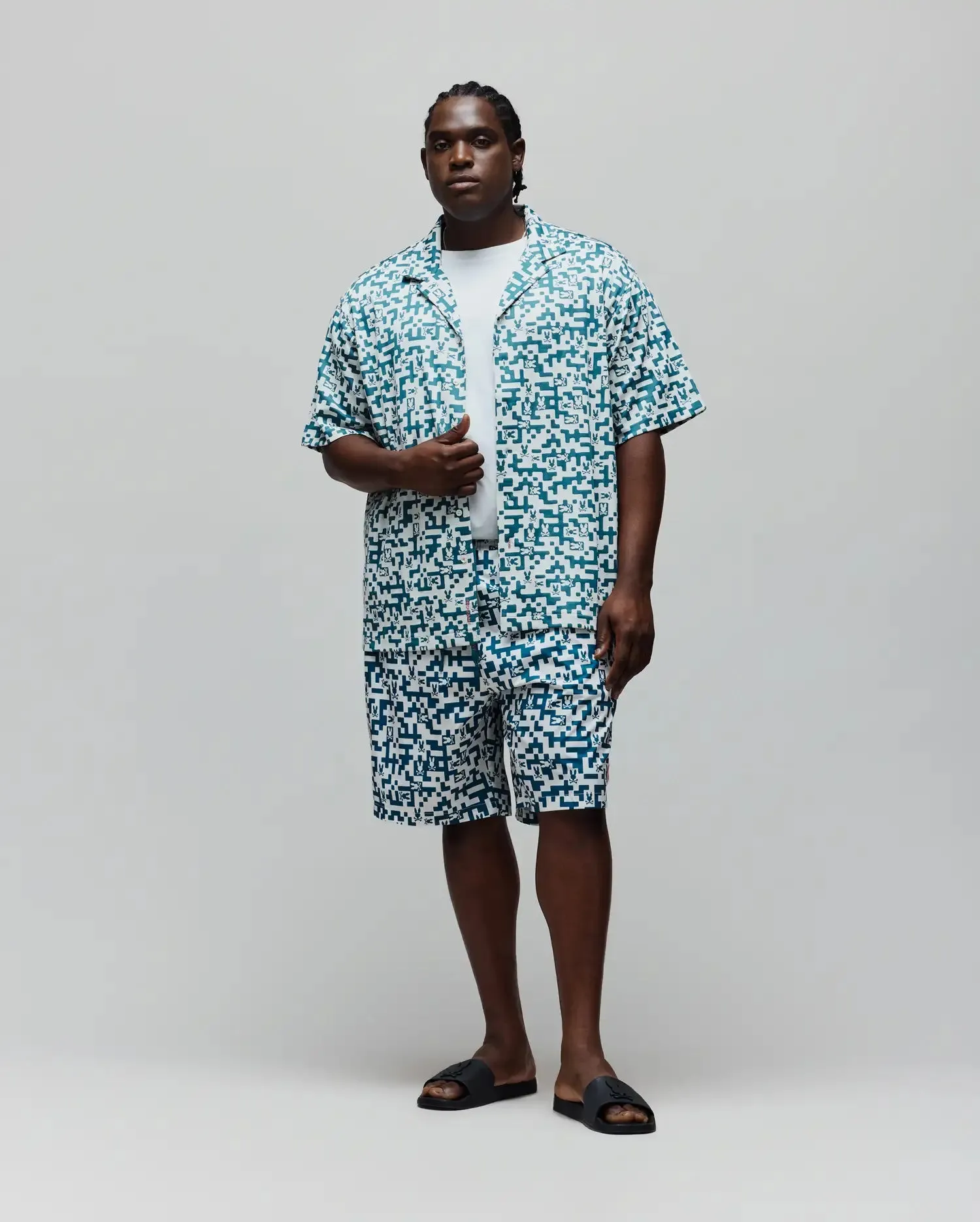 MENS BIG AND TALL JOSH JACQUARD SHIRT - BT0300004 sold by Psycho Bunny product image thumbnail 4