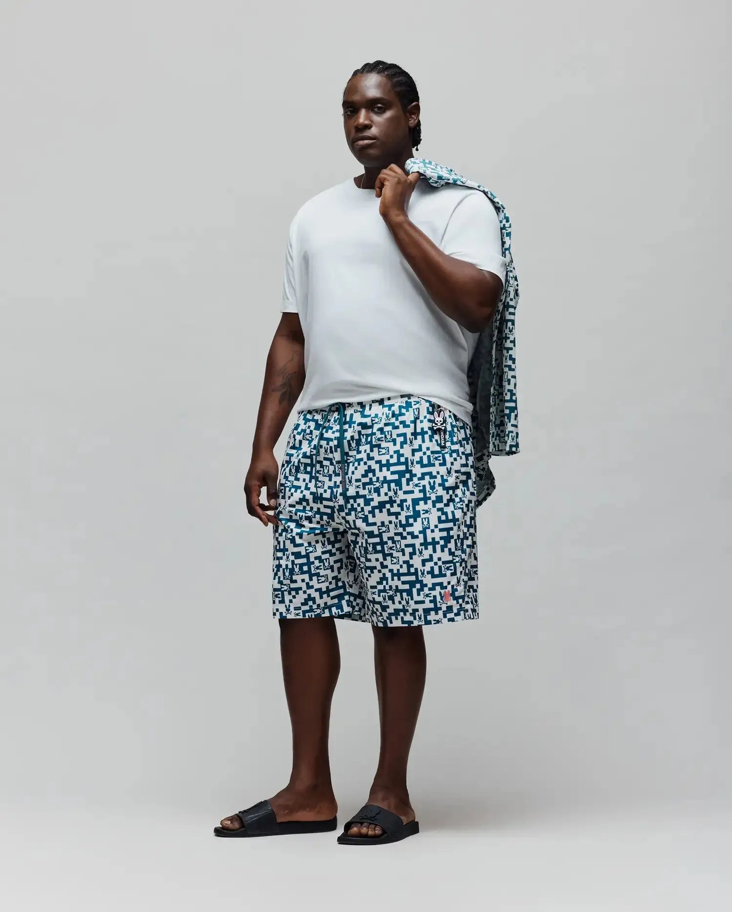 MENS BIG AND TALL JOSH ALL OVER BUNNY SWIM TRUNK - BB1000010 sold by Psycho Bunny product image thumbnail 4