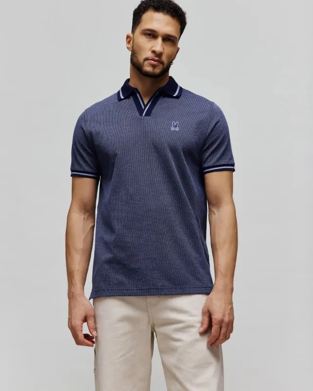 JOSIAH JOHNNY COLLAR JACQUARD POLO - MT0100234 sold by Psycho Bunny