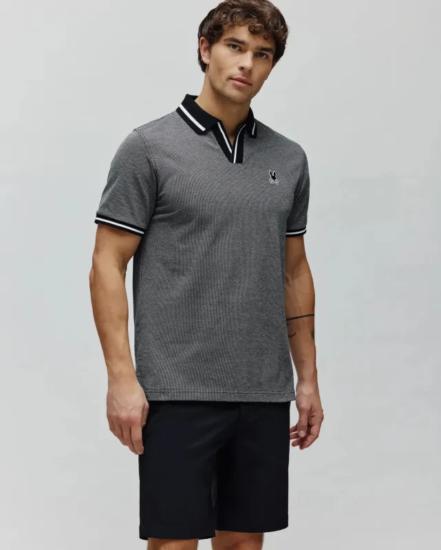JOSIAH JOHNNY COLLAR JACQUARD POLO - MT0100234 sold by Psycho Bunny