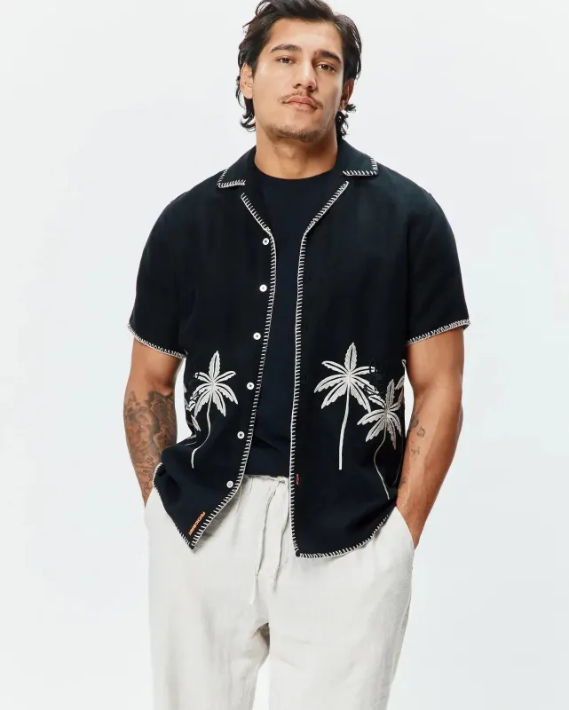 MENS BRAD LINEN SHIRT - MT0300139 made by Psycho Bunny