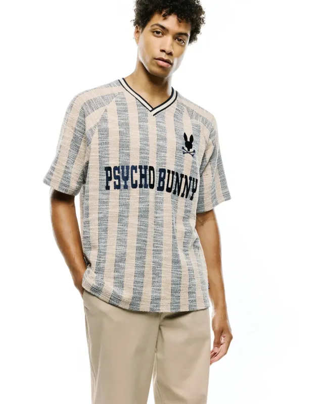 MEN'S NATHANIEL RAGLAN STRIPE JERSEY - MT0200400 made by Psycho Bunny