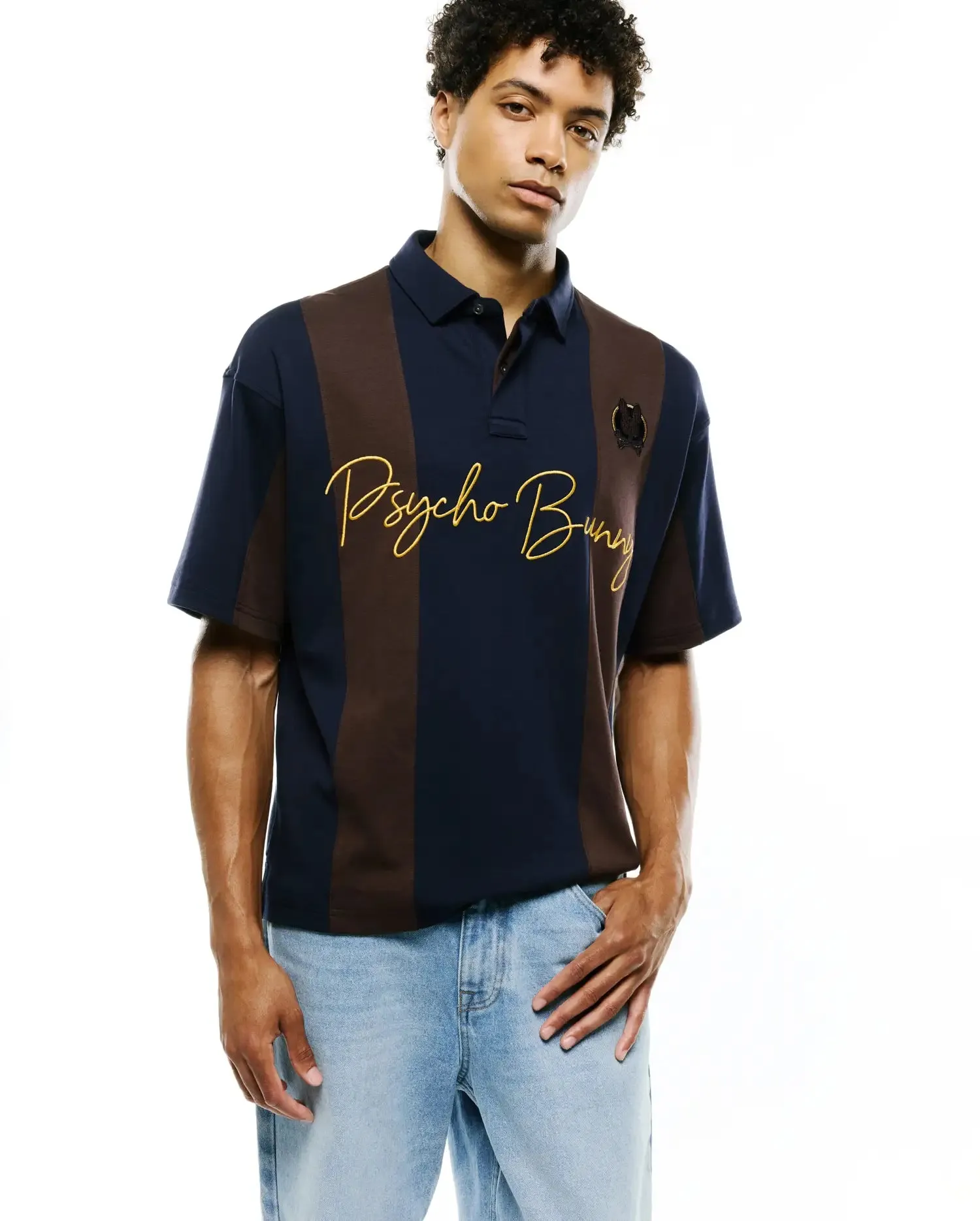 MEN'S CHAD OVERSIZED STRIPED POLO - MT0100251 sold by Psycho Bunny