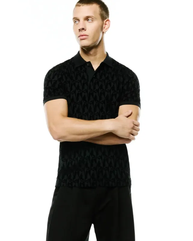 MEN'S ANGUS FLOCKED POLO - MT0100279 made by Psycho Bunny