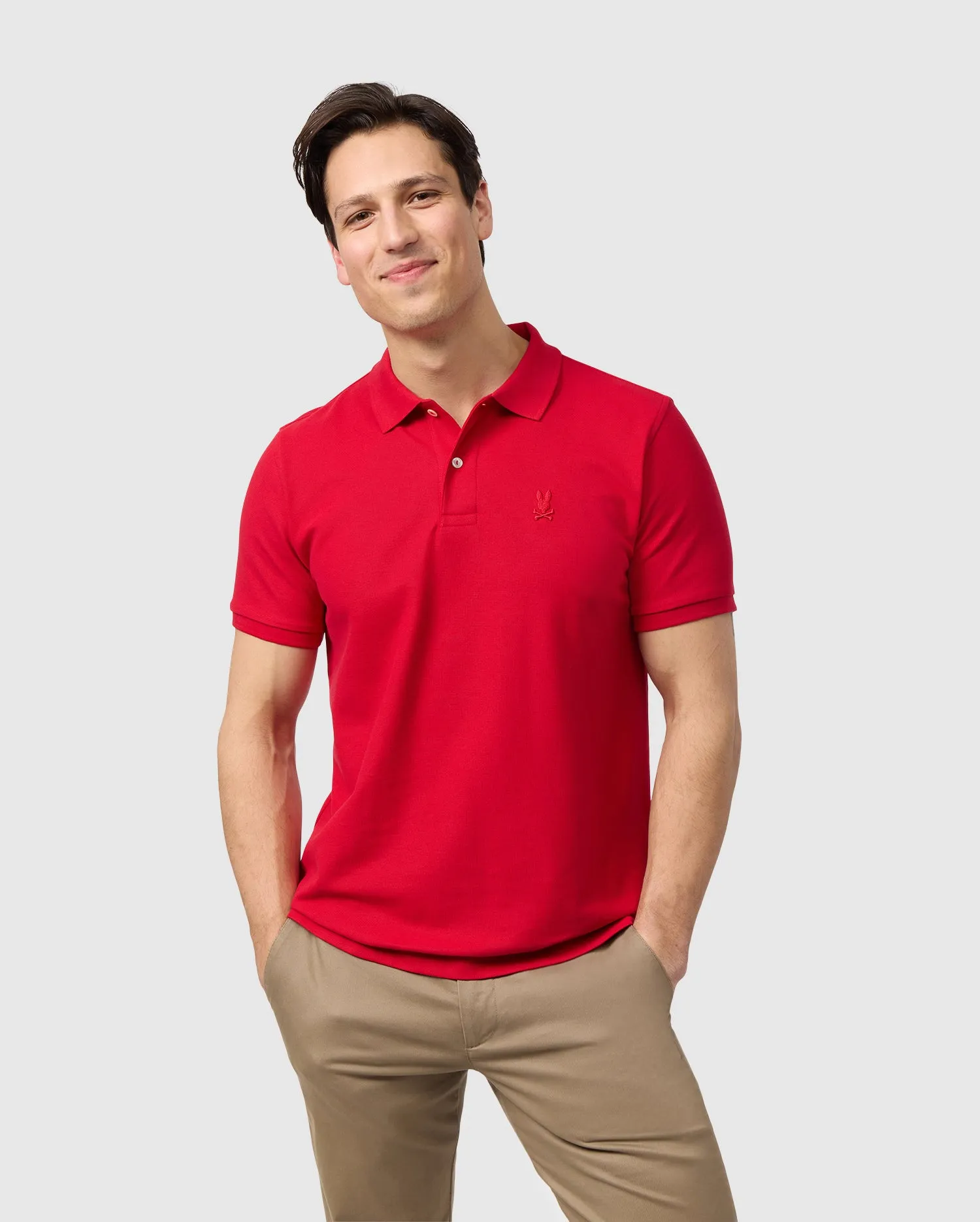 MENS TONAL EMBROIDERED PIQUE POLO SHIRT - B6K021AR00 | Parallel