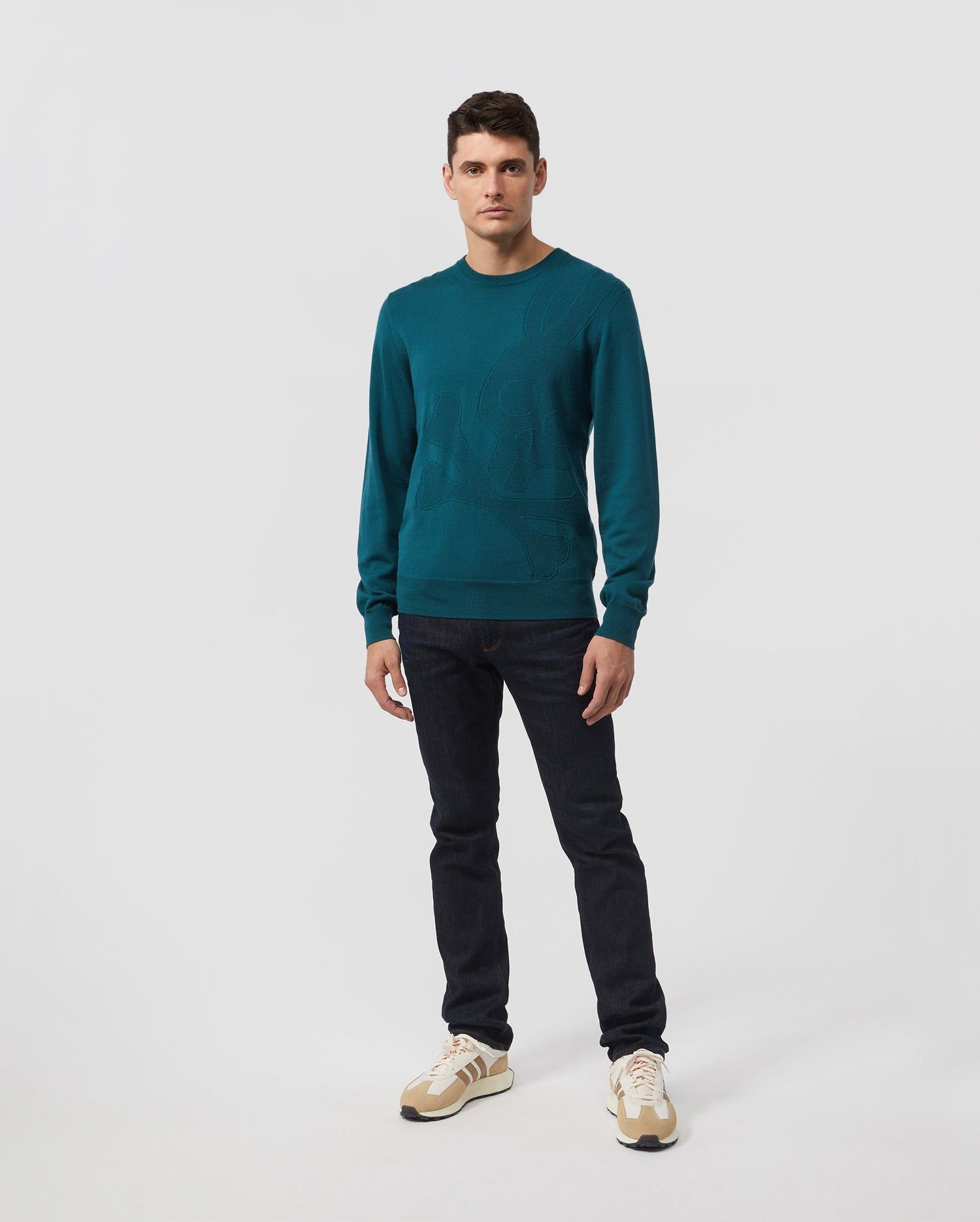 MENS MOORE INTARSIA MERINO WOOL SWEATER - B6E894U1CO sold by Psycho Bunny product image thumbnail 4