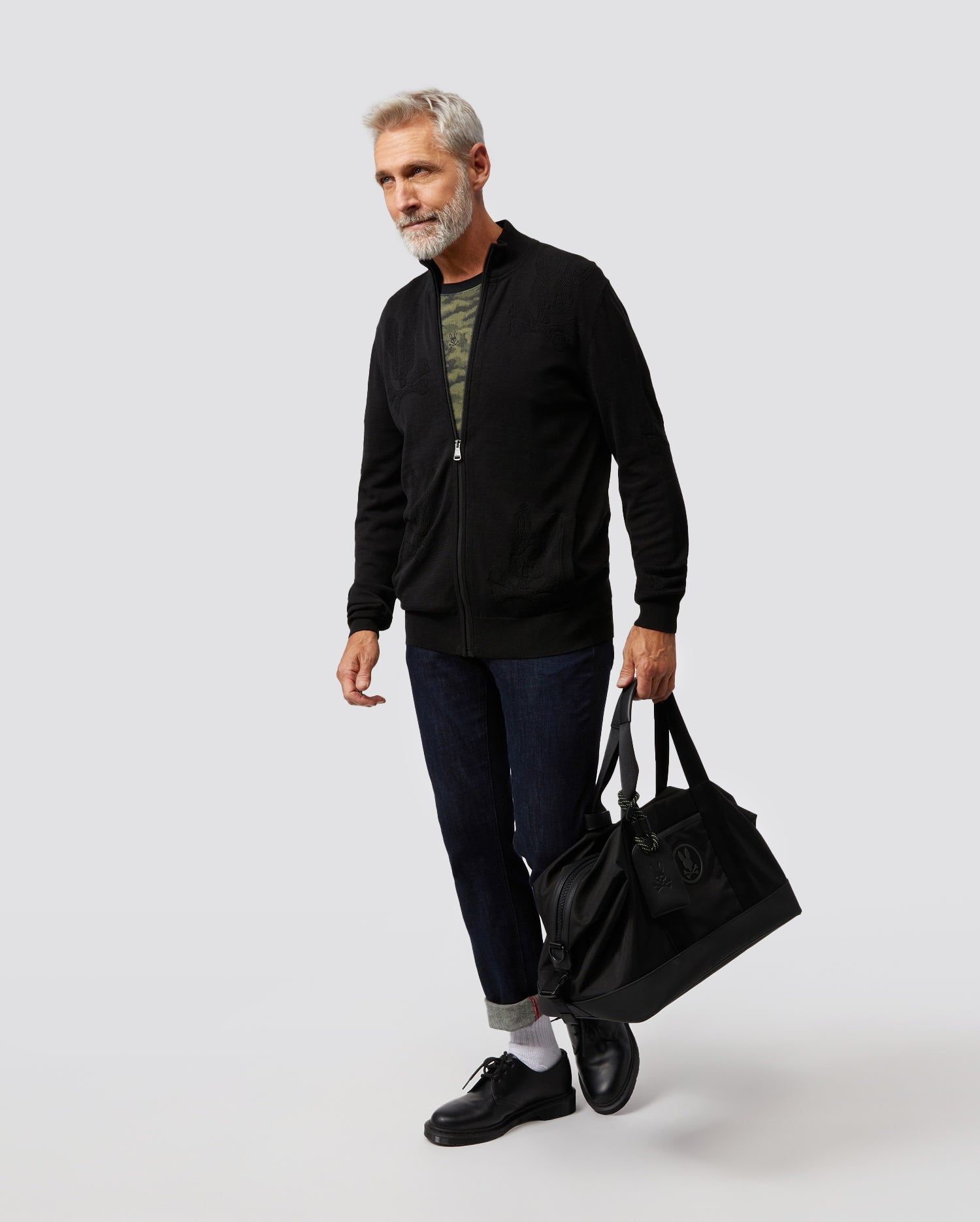 MENS LACOMB ALL OVER BUNNY ZIP SWEATER - B6E176W1CO sold by Psycho Bunny product image thumbnail 4