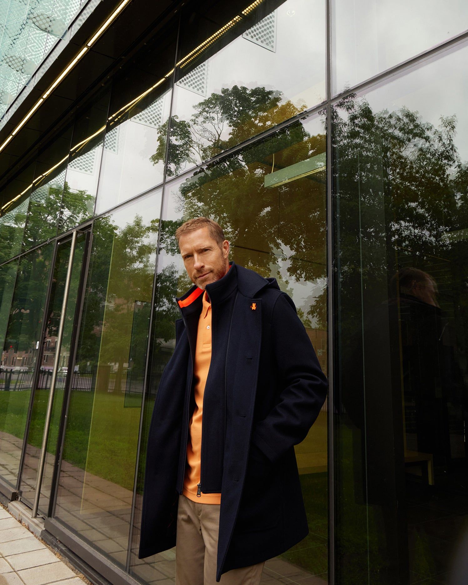 MENS CHESTER WOOL BLEND COAT WITH REMOVABLE HOOD AND FUNNEL - B6N551Z1OW sold by Psycho Bunny product image thumbnail 2