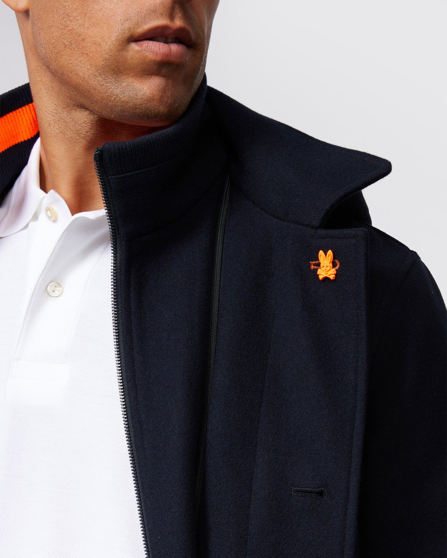 MENS CHESTER WOOL BLEND COAT WITH REMOVABLE HOOD AND FUNNEL - B6N551Z1OW sold by Psycho Bunny product image thumbnail 4