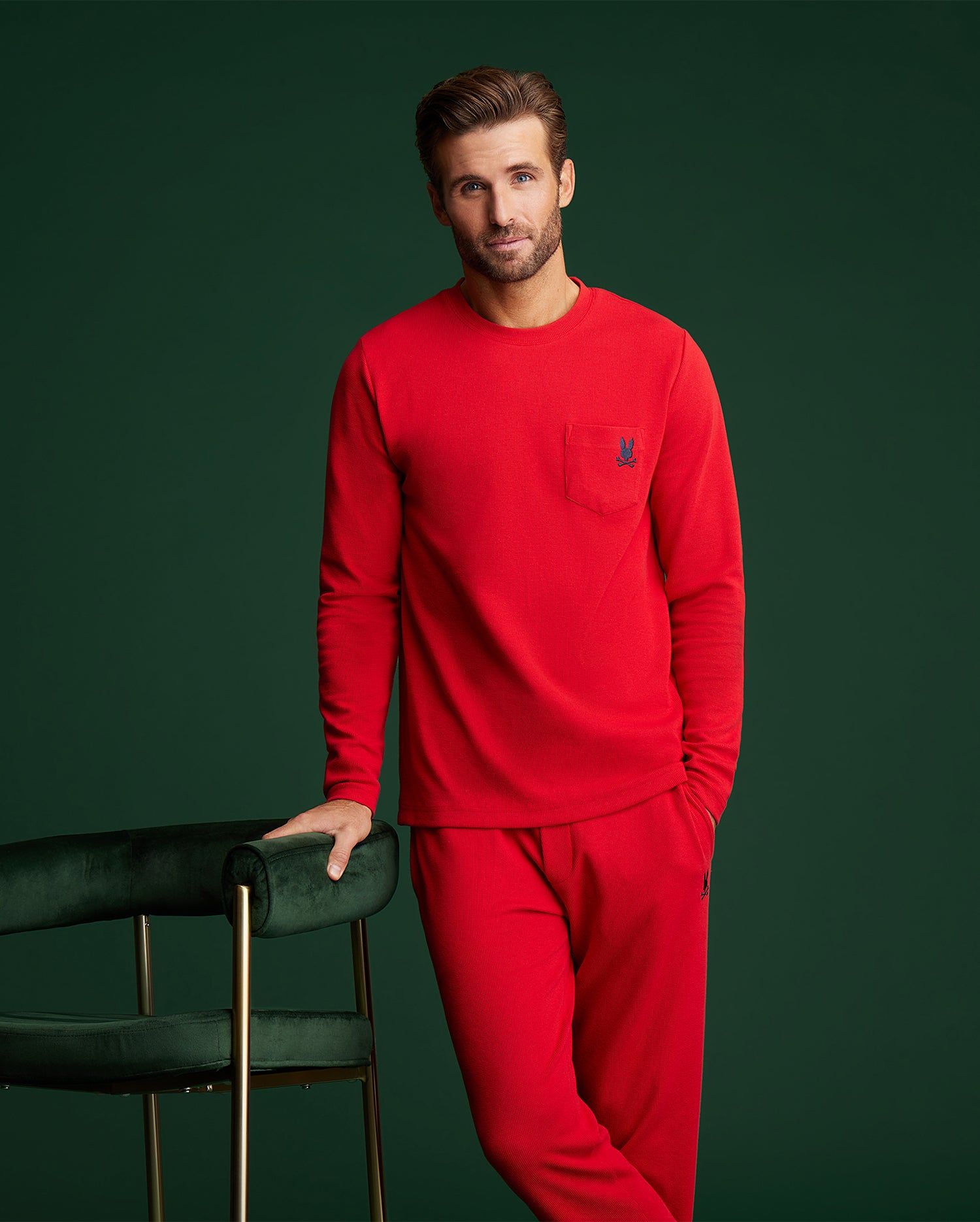 MENS WAFFLE POCKET LONG SLEEVE TEE - B6T672A2CO sold by Psycho Bunny product image thumbnail 2