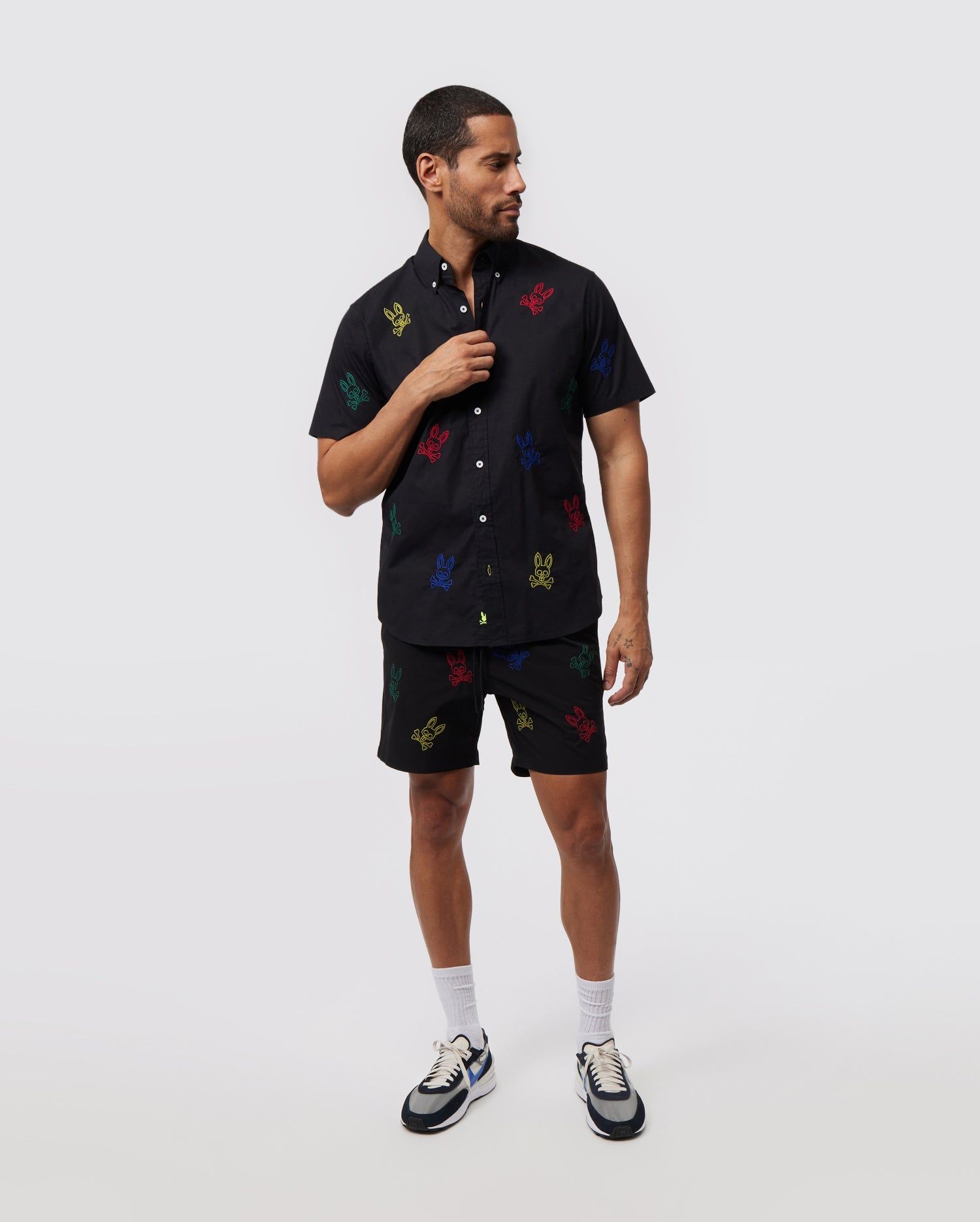 MENS LIGON ALL OVER EMBROIDERED BUNNY SHORT SLEEVE SHIRT - B6Q675X1PC sold by Psycho Bunny product image thumbnail 7