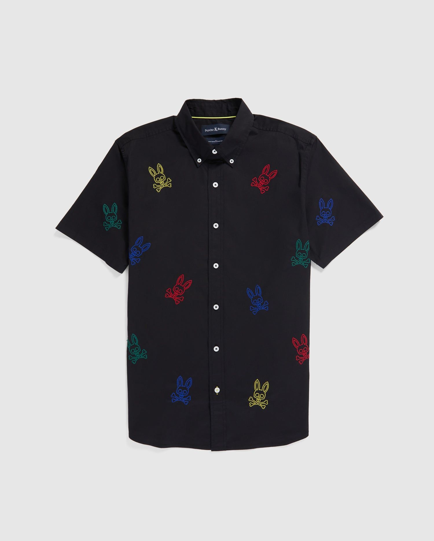 MENS LIGON ALL OVER EMBROIDERED BUNNY SHORT SLEEVE SHIRT - B6Q675X1PC sold by Psycho Bunny