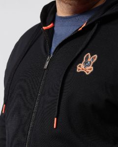 MENS BIG AND TALL WAVERLY BUNNY LOGO ZIP HOODIE - B9H752U1FT sold by Psycho Bunny