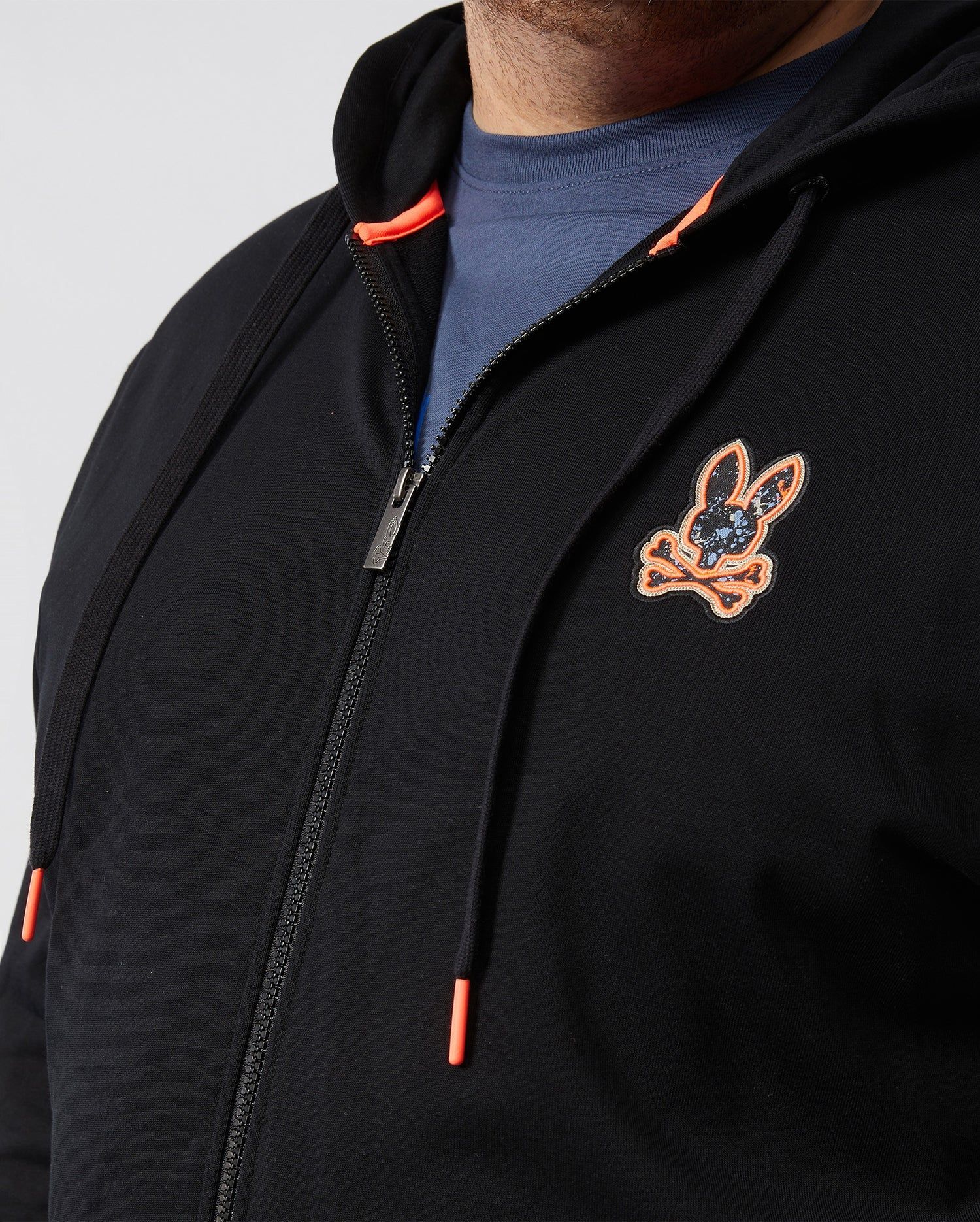MENS BIG AND TALL WAVERLY BUNNY LOGO ZIP HOODIE - B9H752U1FT sold by Psycho Bunny product image thumbnail 2