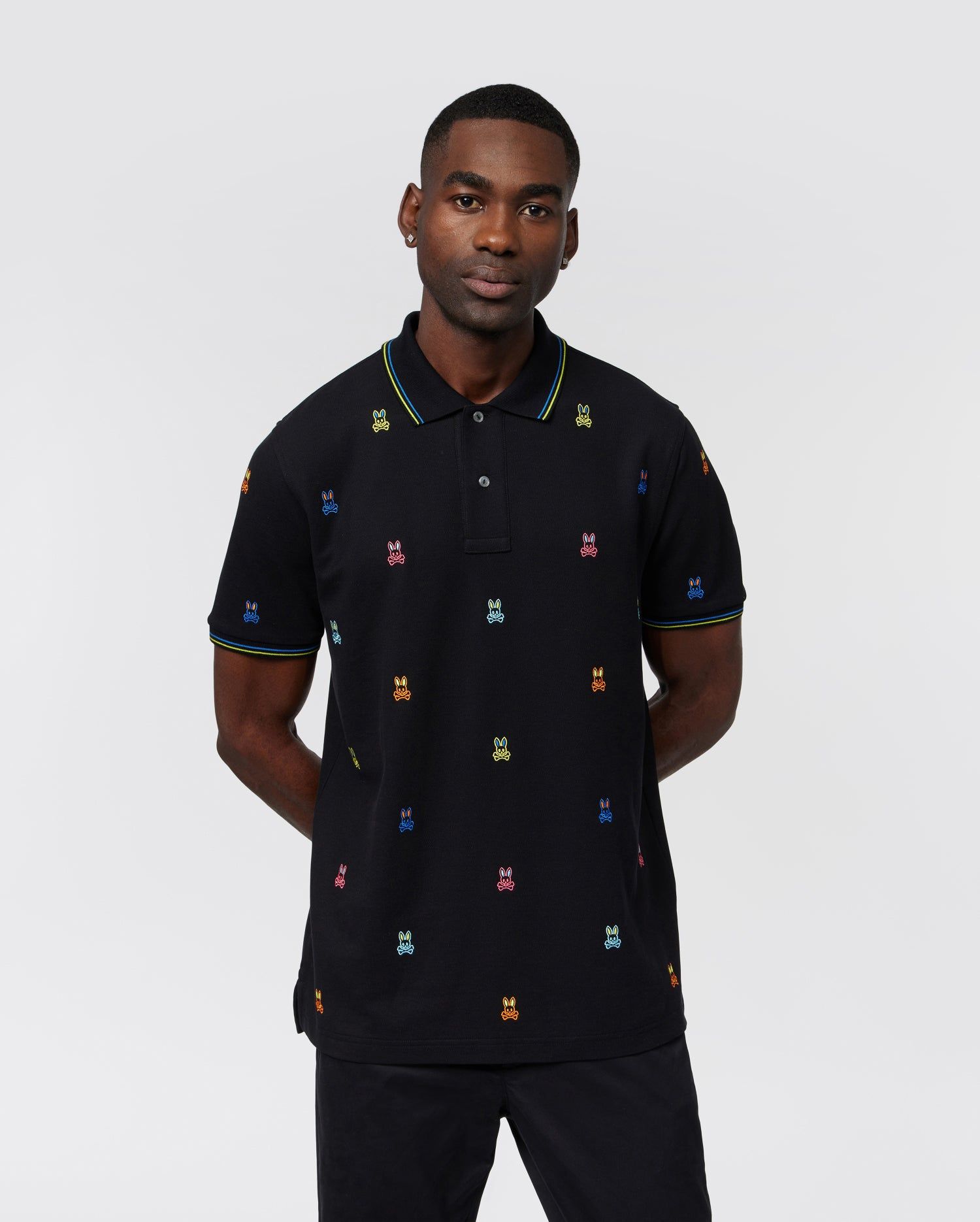 MENS CARSON ALL OVER EMBROIDERED BUNNY POLO - B6K501A2PC sold by Psycho Bunny product image thumbnail 3