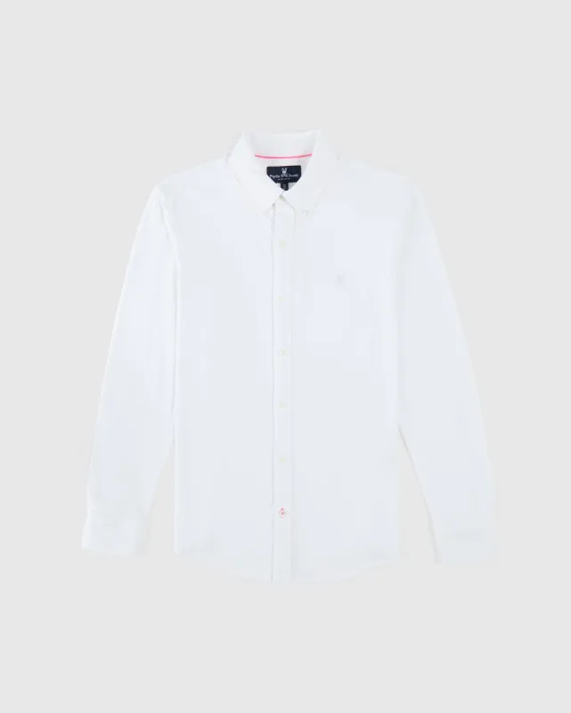 MENS ASTOR LONG SLEEVE COTTON PIQUE OXFORD SHIRT - B6C821U1PC sold by Psycho Bunny