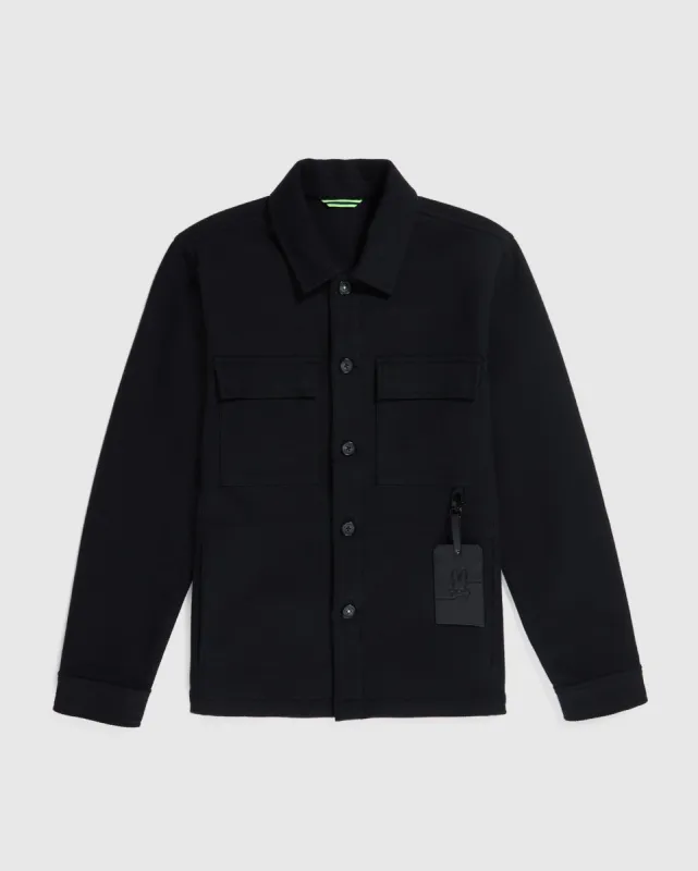 MENS CHESTER SOLID TWILL CHORE JACKET WITH EMBROIDERY - B6J310Z1OW sold by Psycho Bunny