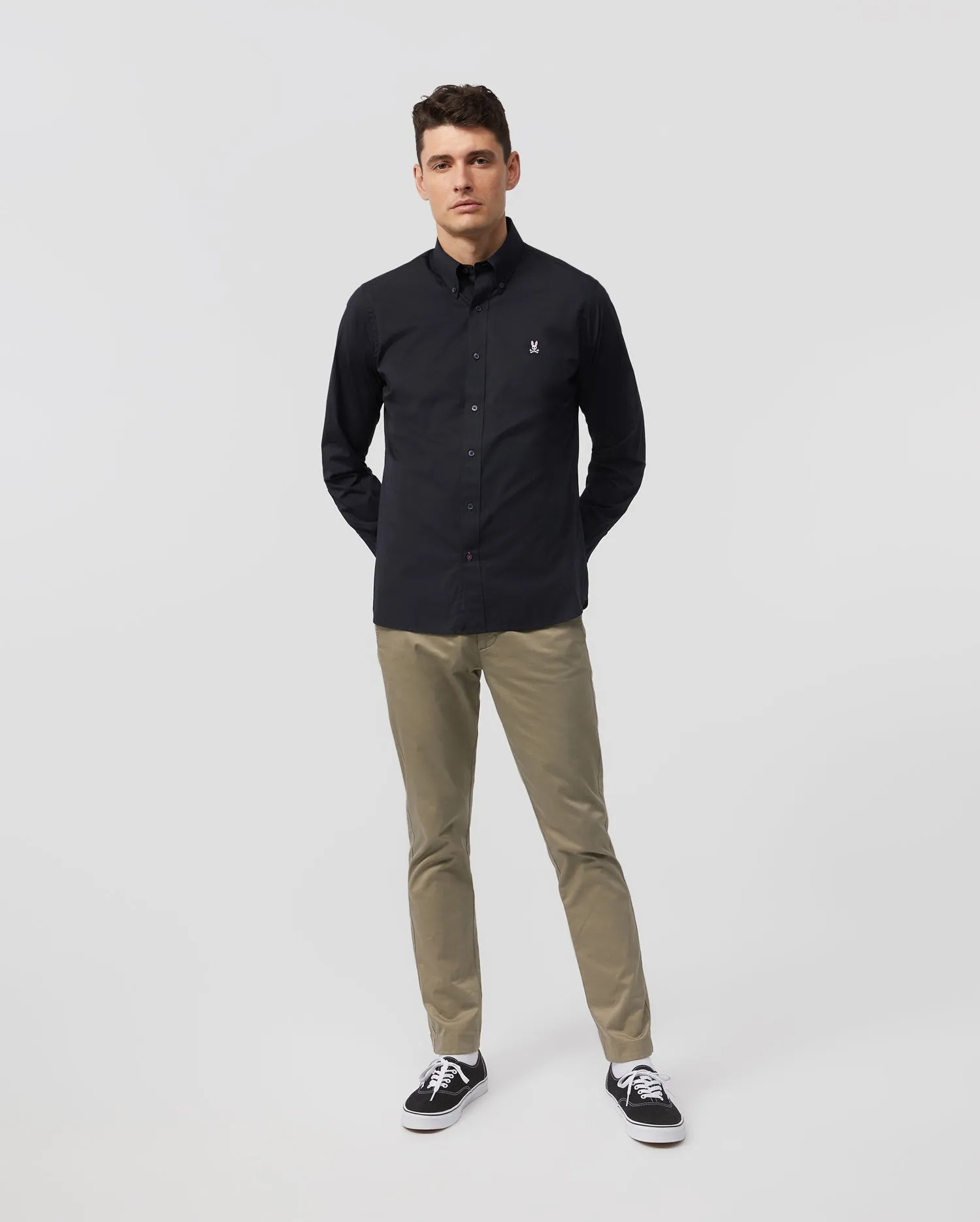 MENS CLASSIC POPLIN LONG SLEEVE SHIRT - B6C911S1PC sold by Psycho Bunny product image thumbnail 5