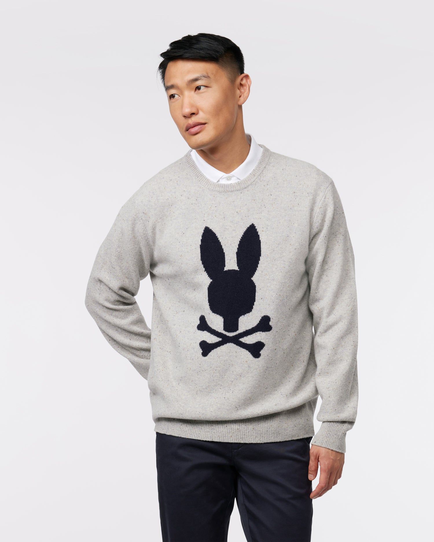 MENS RIVERDALE PSYCHO BUNNY MERINO WOOL SWEATER - B6E523Z1SW sold by Psycho Bunny