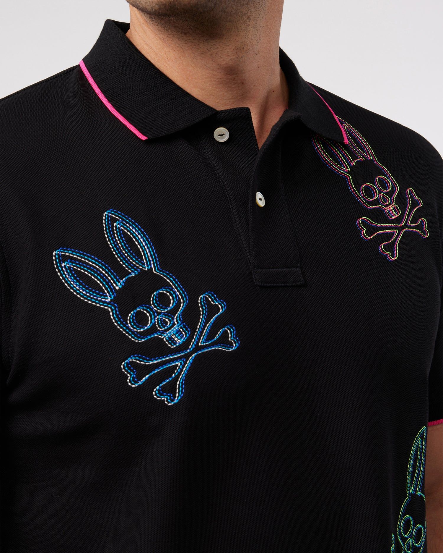MENS CHICAGO ALL OVER BUNNY PIQUE POLO - B6K401Z1PC sold by Psycho Bunny product image thumbnail 3