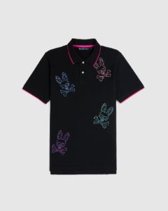 Psycho Bunny MENS CHICAGO ALL OVER BUNNY PIQUE POLO
