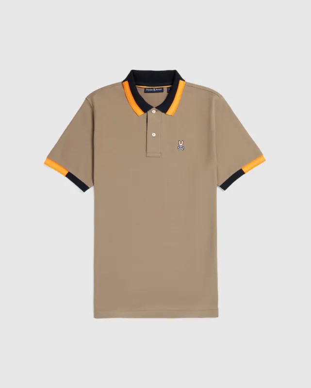 MENS CHICAGO PATCH PIQUE POLO - B6K459Z1PC sold by Psycho Bunny