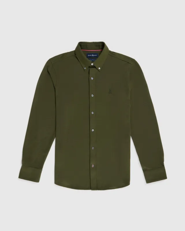 MENS ASTOR KNIT OXFORD LONG SLEEVE SHIRT - B6C821Z1PC sold by Psycho Bunny